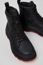 Brutus+ HYDROSHIELD Black Leather Mid Boots for Men.