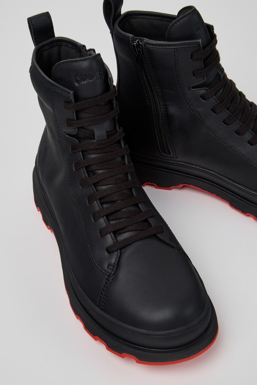 Brutus+ HYDROSHIELD Black Leather Mid Boots for Men.