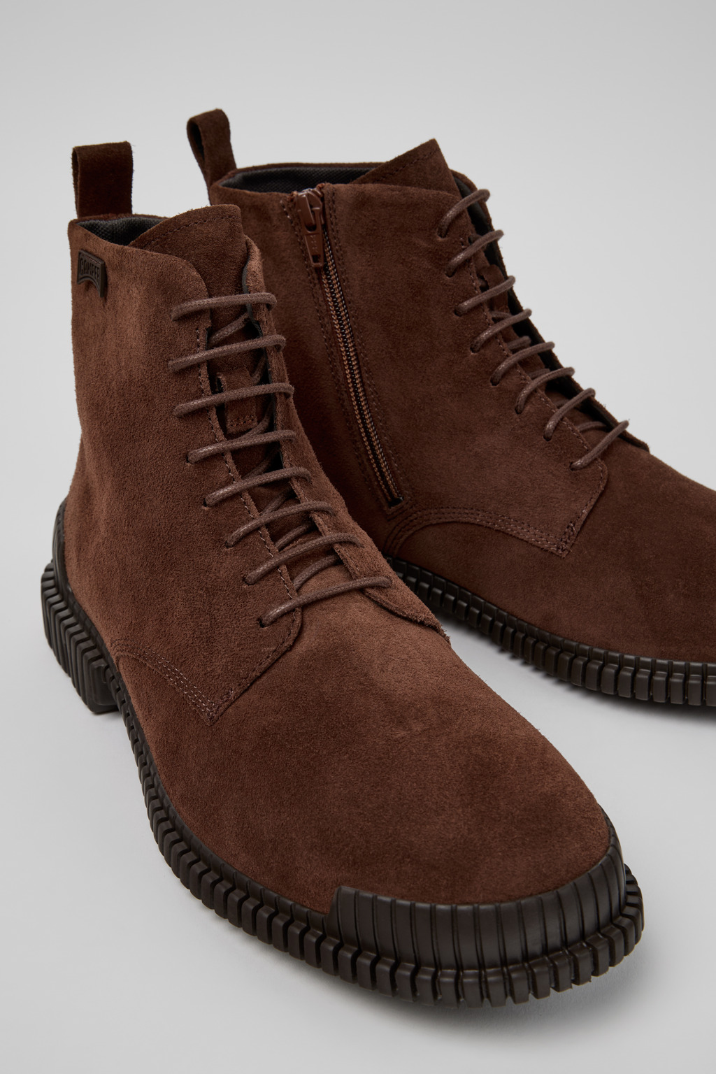Pix Brown Suede Leather Ankle Boots for Men.