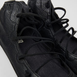 Right Black Leather Ankle Boots for Women.