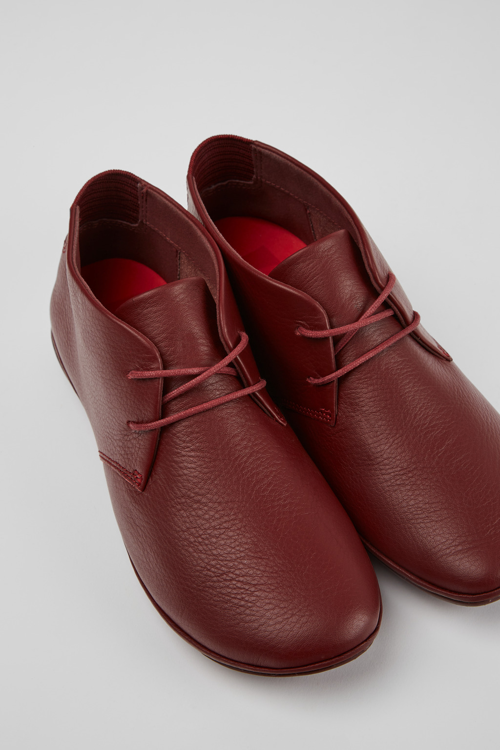 Right Burgundy leather shoes for women