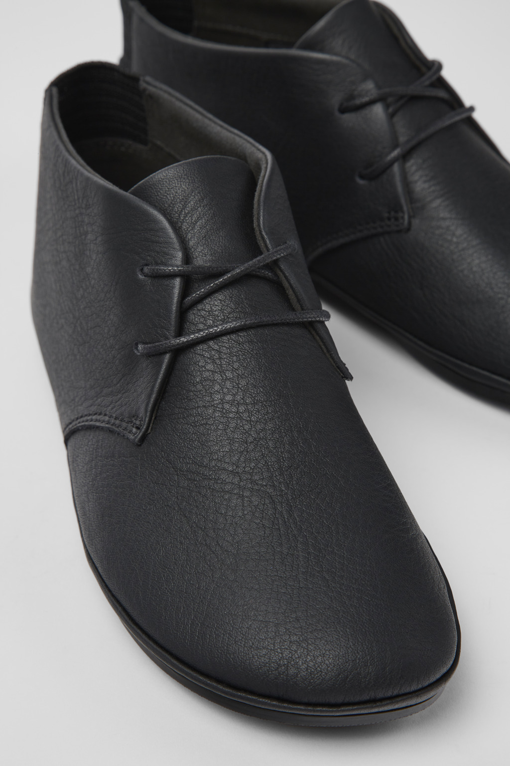 Right Nina Black Leather Ankle Boots for Women.