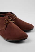 Right Brown nubuck ankle boots for women