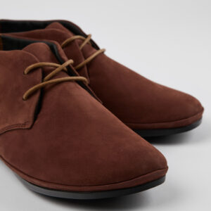 Right Brown nubuck ankle boots for women
