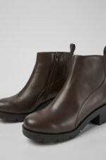 Wanda Dark brown zip ankle boot for women