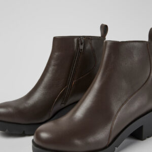 Wanda Dark brown zip ankle boot for women