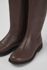 Neuman Brown Leather and Textile High Boots for Women.