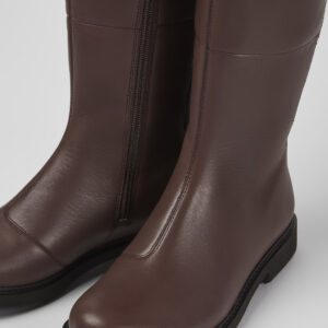 Neuman Brown Leather and Textile High Boots for Women.