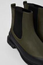 Pix Green and Black Leather Chelsea Boot for Women