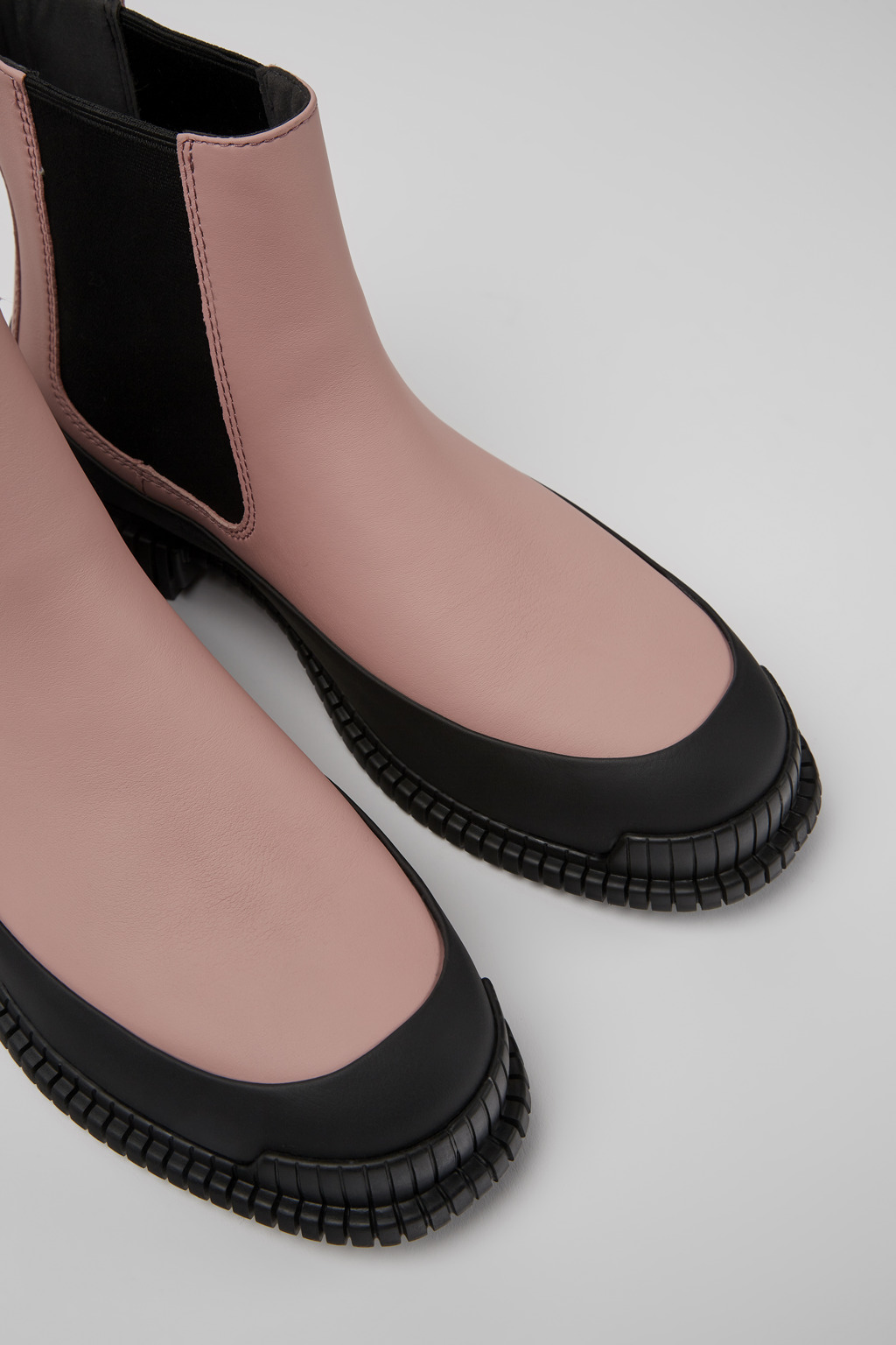 Pix Pink and black leather Chelsea boots for women