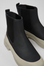 Pix Black leather Chelsea boots for women