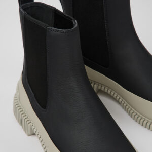 Pix Black leather Chelsea boots for women