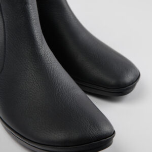 Right Black leather ankle boots for women