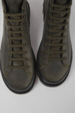 Brutus Dark green waxed nubuck lace-up boots