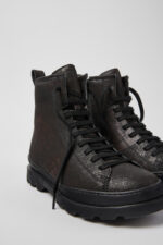 Brutus Black-brown brushed nubuck boots for women