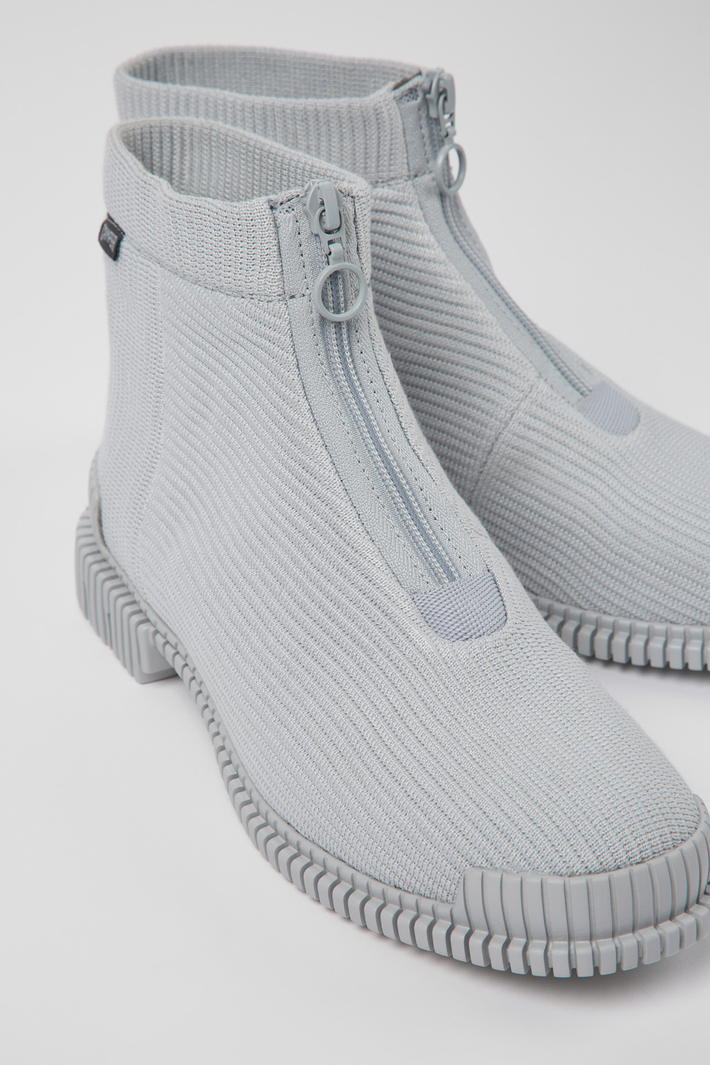 Pix Gray Textile Zip Bootie for Women