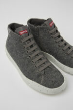 Peu Touring Gray and black recycled wool sneakers for women