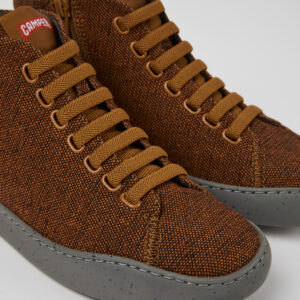 Peu Touring Brown and black recycled wool sneakers for women