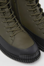Pix Green and Black Leather Ankle Boots for Women