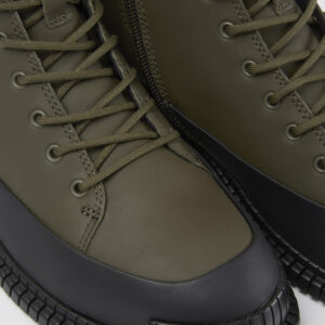 Pix Green and Black Leather Ankle Boots for Women