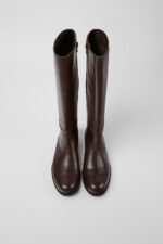 Mil 1913 Brown Leather High Boots for Women.