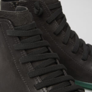 Peu Gray leather ankle boots for women
