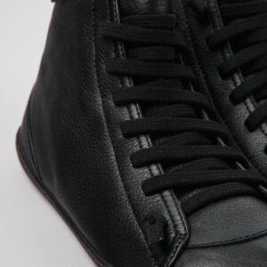 Peu Black Leather Mid Boots for Women.