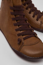 Peu Brown leather ankle boots for women