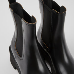 Milah Black leather boots for women