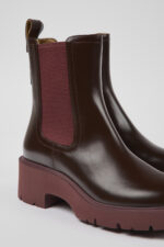 Milah Burgundy leather Chelsea boots for women