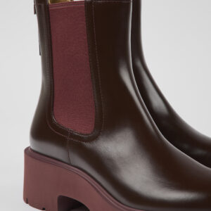 Milah Burgundy leather Chelsea boots for women