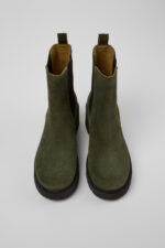 Milah Green Nubuck Ankle Boots for Women