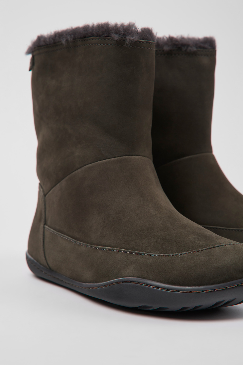 Peu Gray nubuck boots for women