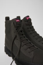 Brutus Gray textile and nubuck ankle boots for women