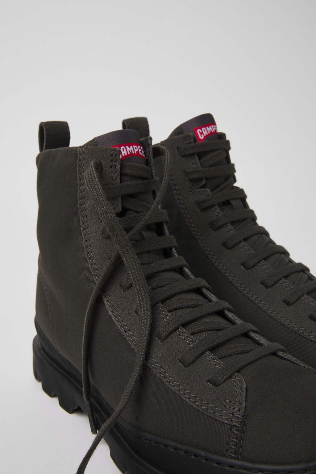 Brutus Gray textile and nubuck ankle boots for women