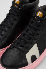 Runner K21 Black and white leather women's sneakers
