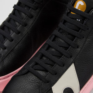 Runner K21 Black and white leather women's sneakers