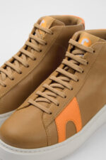 Runner K21 Brown and orange leather women's sneakers