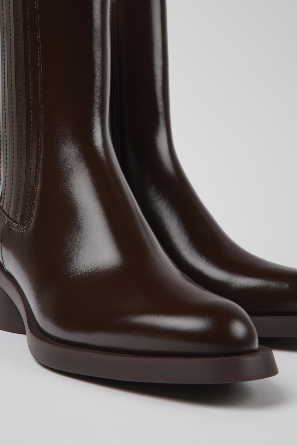Bonnie Dark brown leather boots for women