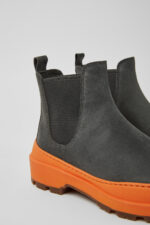 Brutus Trek MICHELIN Dark gray and orange nubuck ankle boots for women