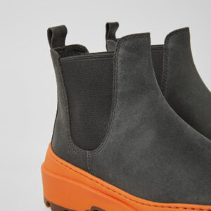 Brutus Trek MICHELIN Dark gray and orange nubuck ankle boots for women