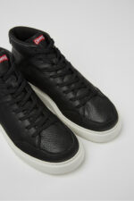 Runner K21 Black Leather Mid Boots for Women.