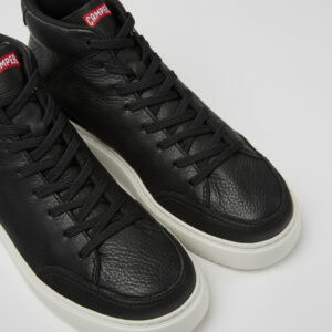 Runner K21 Black Leather Mid Boots for Women.
