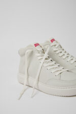 Runner K21 White Leather Mid Boots for Women.