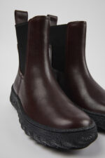 Ground MICHELIN Burgundy leather ankle boots for women