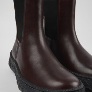 Ground MICHELIN Burgundy leather ankle boots for women