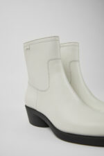 Bonnie White leather ankle boots for women