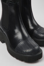 Milah Black leather Chelsea boots for women