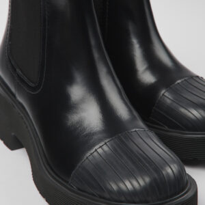 Milah Black leather Chelsea boots for women