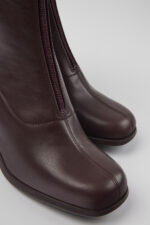 Kiara Burgundy leather and recycled PET boots for women